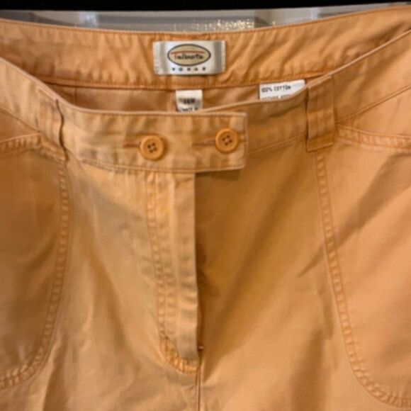 Talbots Women's Mid-Rise Slim Ankle Pants 14W Orange Creamsicle 100% Cotton - Picture 3 of 8